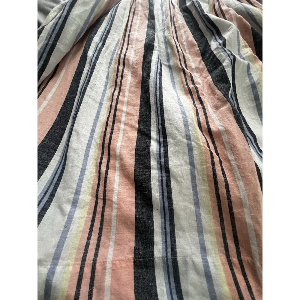 Free People Large Lilah Cotton Multi Striped Pleated Dress Lined Strapless (144) - Picture 4 of 14